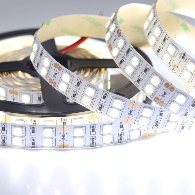 LEDENETÂ® LED Strip Lights Daylight White 6500K SMD 5050 Double Row 600LEDs DC 12V Cold White Dimmable Flexible LED Tape Lights 16.4Ft Non-Waterproof for Bedroom Kitchen Under Cabinet - Image 3